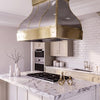 Bell Custom Stainless Steel Range Hood with Brass Accents
