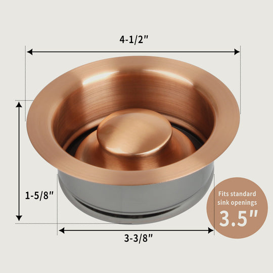 1-5/8" Height Copper Kitchen Sink Garbage Disposal Flange Stopper