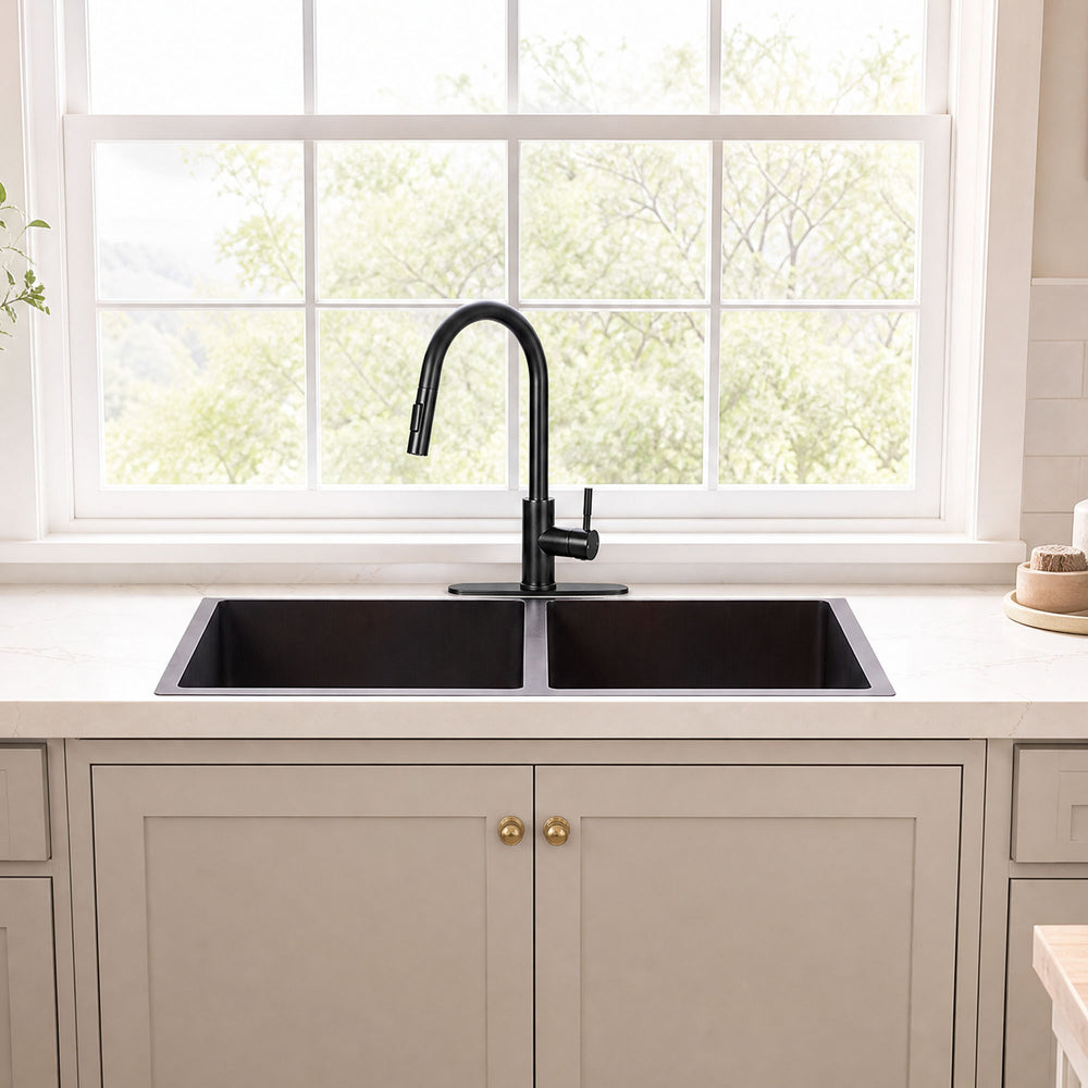 Nauxus Undermount Double Blow Copper Kitchen Sink UDMK03-NX