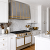Box Custom Stainless Steel Range Hood with Brass Straps