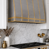 Box Custom Stainless Steel Range Hood with Brass Straps