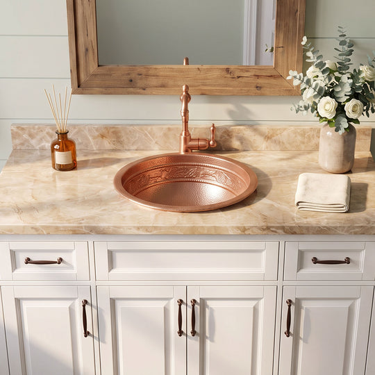 Nauxus Custom Handmade Copper Undermount Bar Sink RCB07-NX