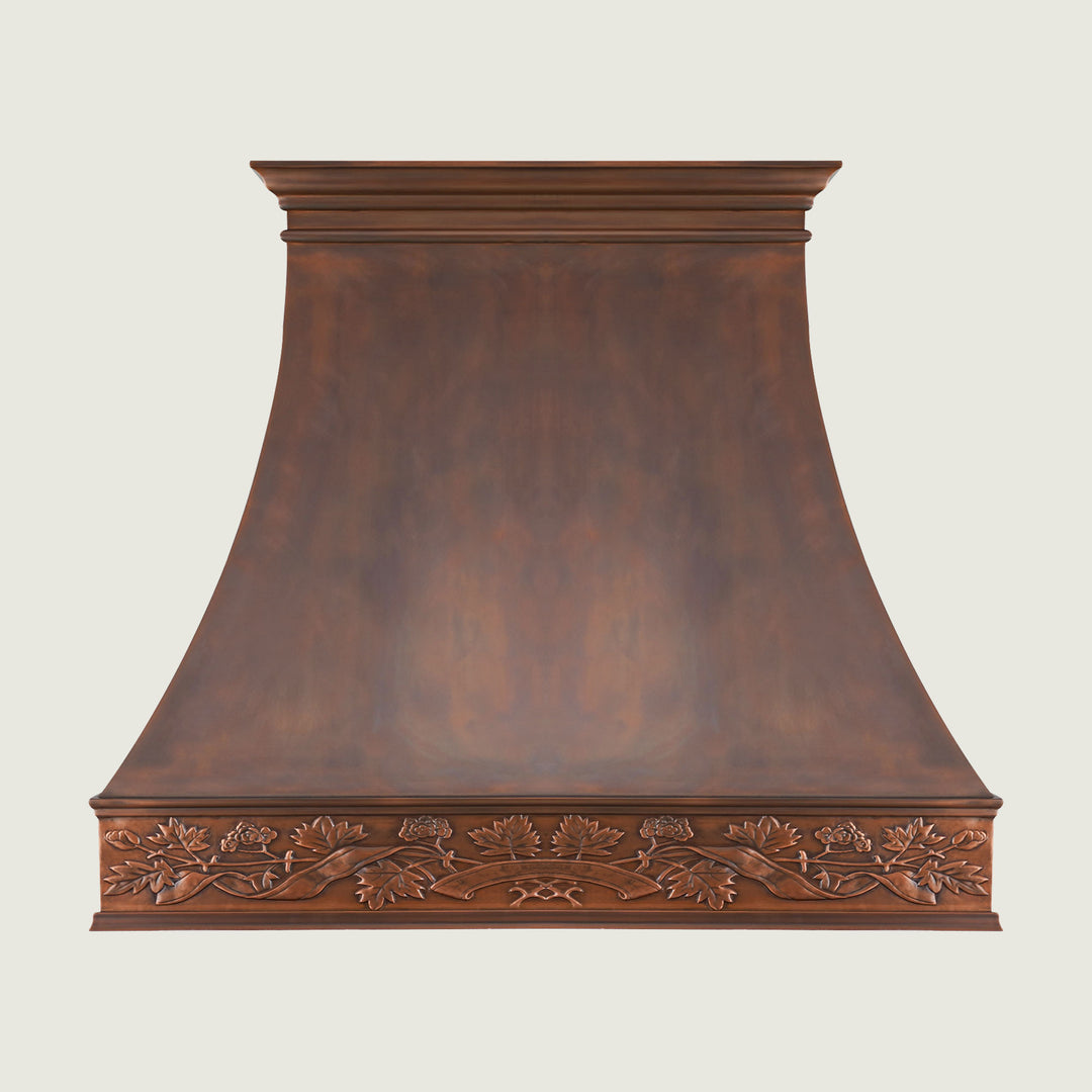 Custom Smooth Curved Copper Range Hood - CHCR01