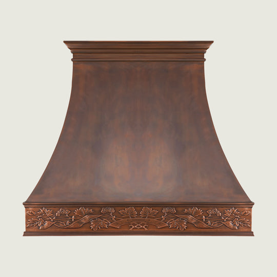 Custom Smooth Curved Copper Range Hood - CHCR01