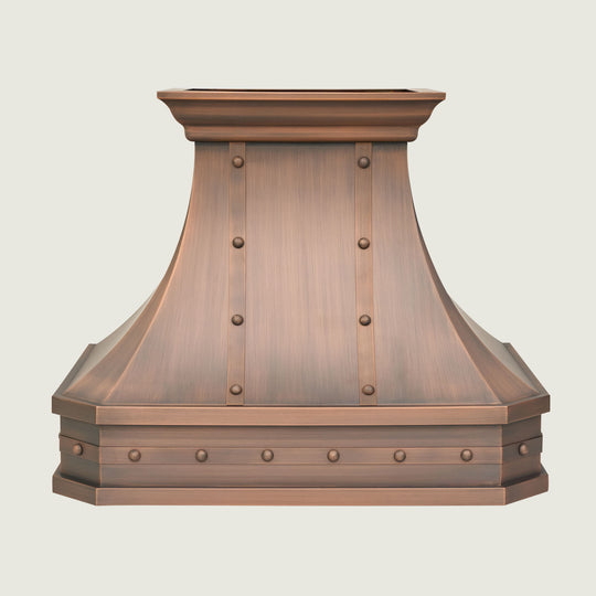 NAUXUS Handcrafted Copper Range Hood Wall/Island Mount,  HCW00PC