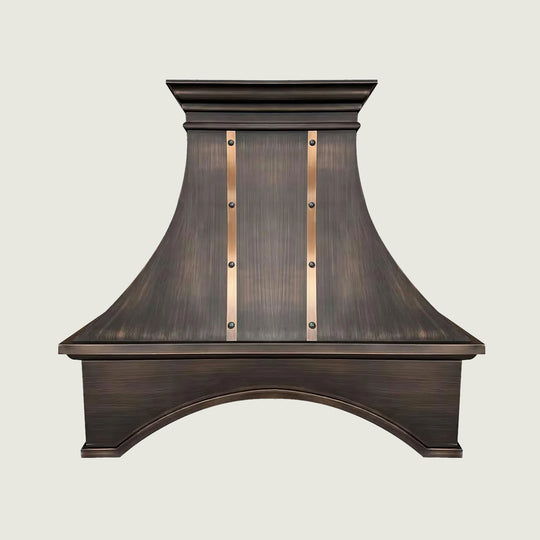 Custom Smooth Curved Copper Range Hood - CHCR01