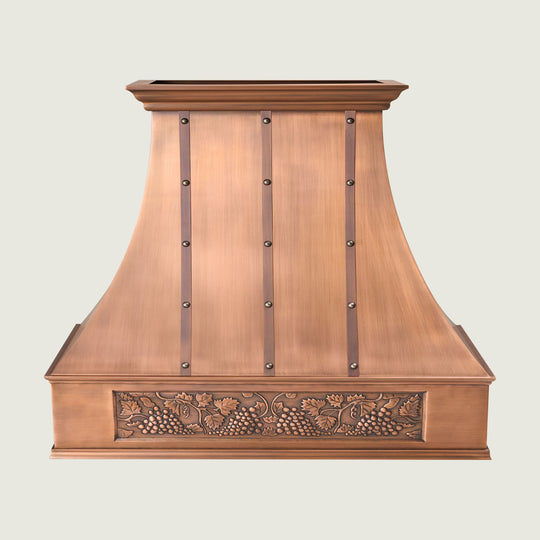 NAUXUS Handcrafted Copper Range Hood Wall/Island Mount,  HCW32SHC