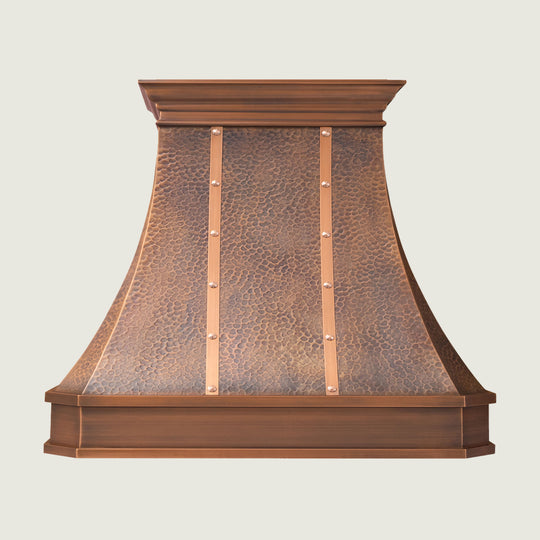 NAUXUS Handcrafted Copper Range Hood Wall/Island Mount,  HCW00BC