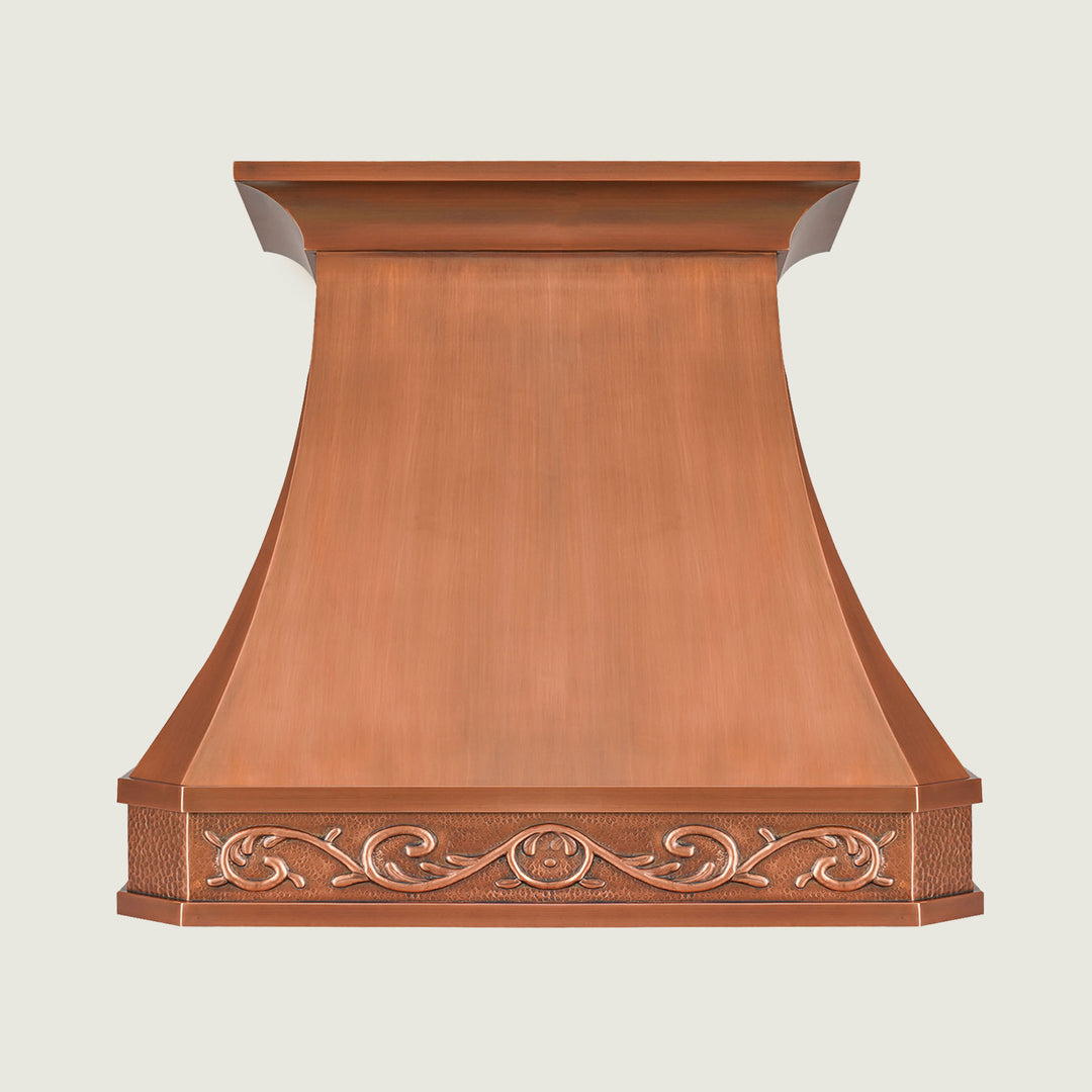 Custom Faceted Curved Copper Range Hood- CHCR02