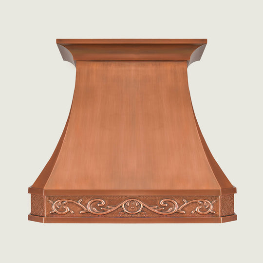 Custom Faceted Curved Copper Range Hood- CHCR02