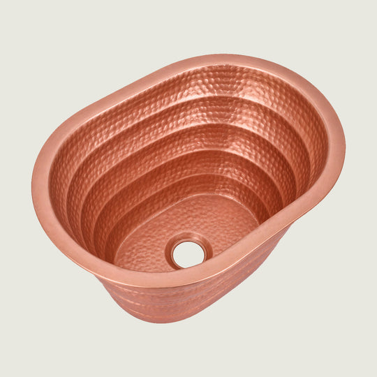 Nauxus Round Custom Handmade Copper Bathroom Sink RCB04-NX