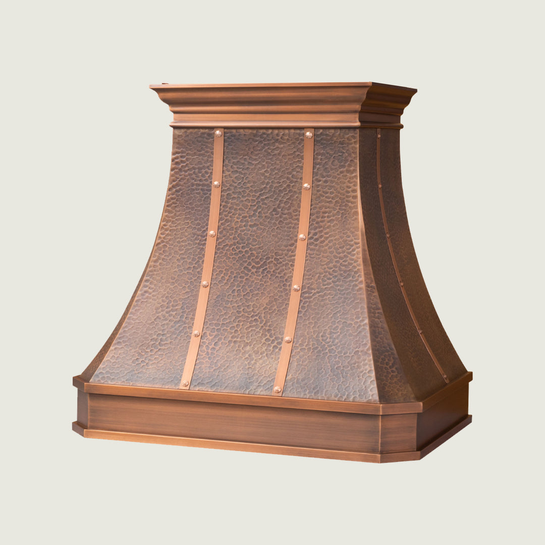 NAUXUS Handcrafted Copper Range Hood Wall/Island Mount,  HCW00BC