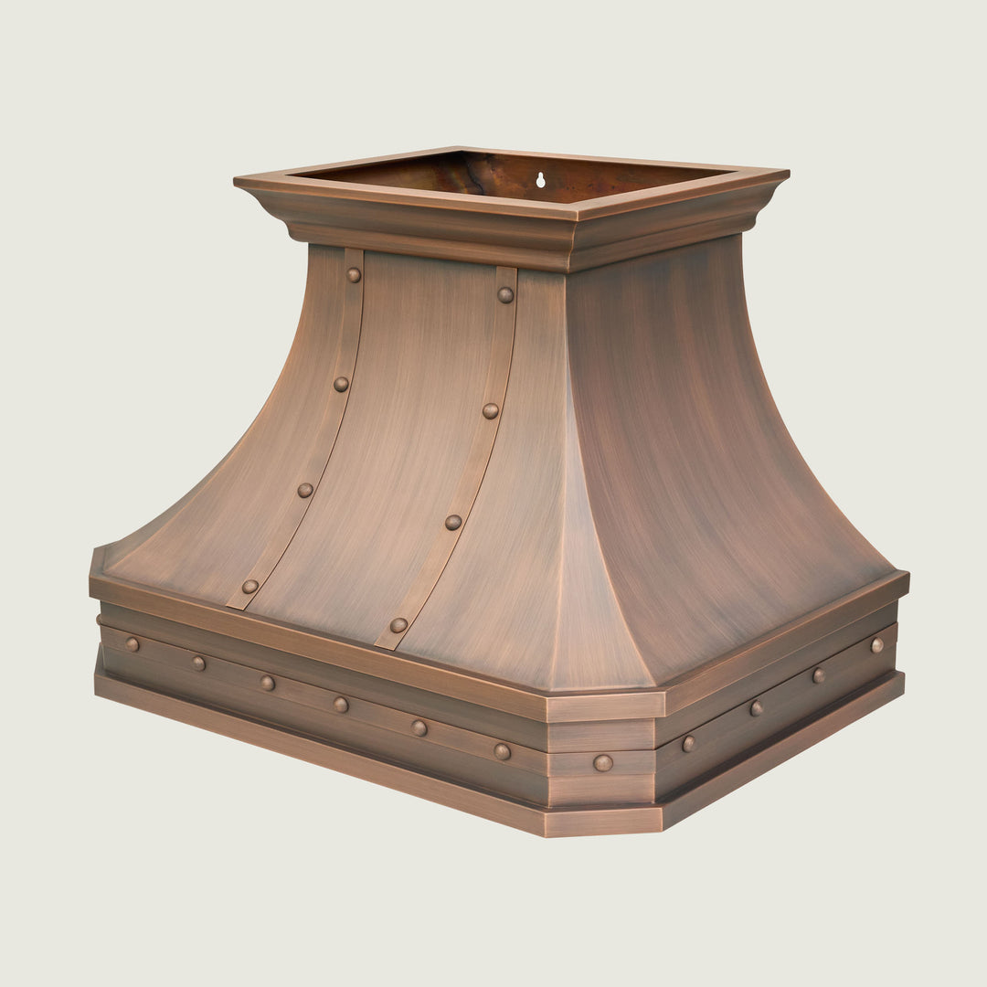 NAUXUS Handcrafted Copper Range Hood Wall/Island Mount,  HCW00PC