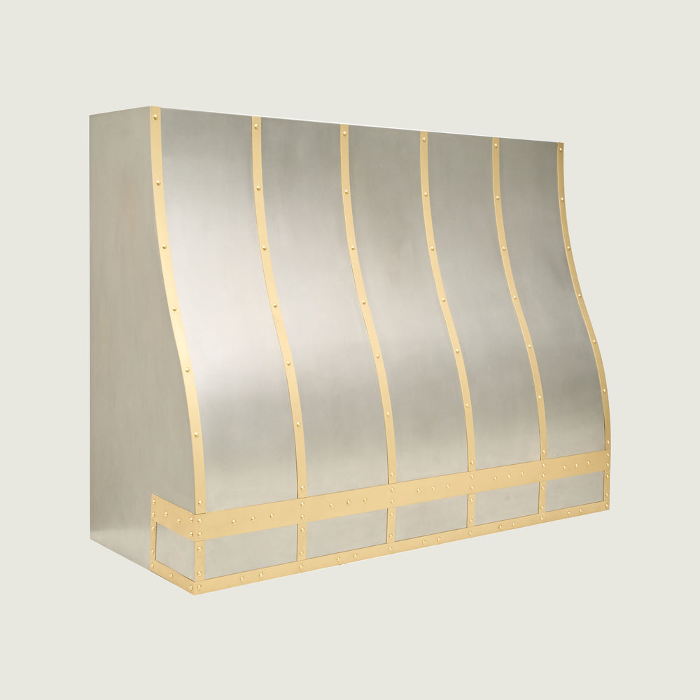 NAUXUS Custom Handcrafted Stainless Steel Range Hood Wall/Island Mount, HSW340A