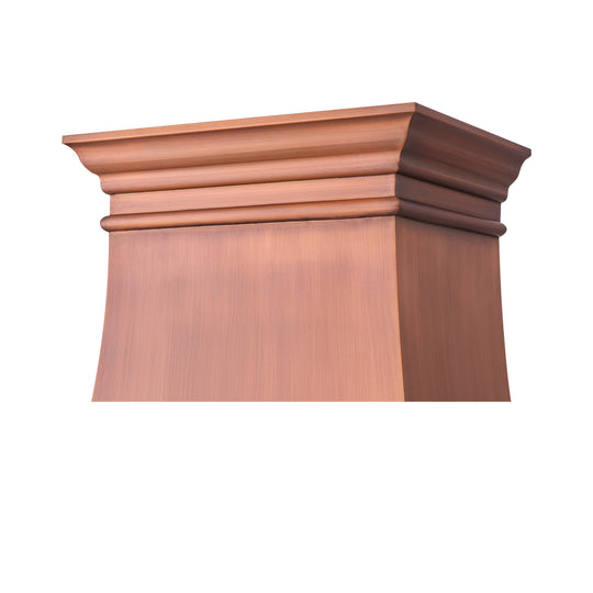 NAUXUS Handcrafted Copper Range Hood Wall/Island Mount,  HCW10T