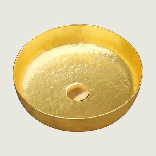 Nauxus Custom Handmade Copper Round Bathroom Sink RCB06-NX