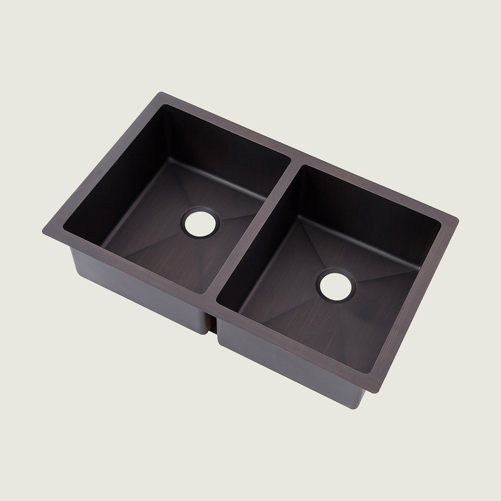 Nauxus Undermount Double Blow Copper Kitchen Sink UDMK03-NX