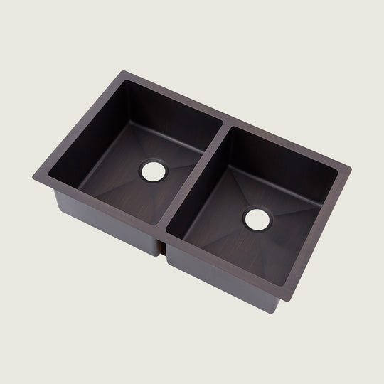 Nauxus Undermount Double Blow Copper Kitchen Sink UDMK03-NX