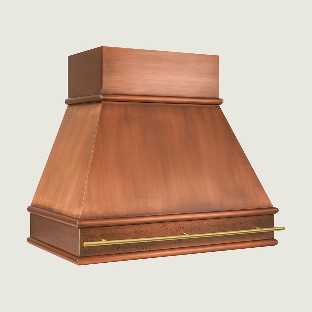 NAUXUS Custom Handcrafted Custom Kitchen Copper Range Hood Wall/Island Mount,  HCW920BC
