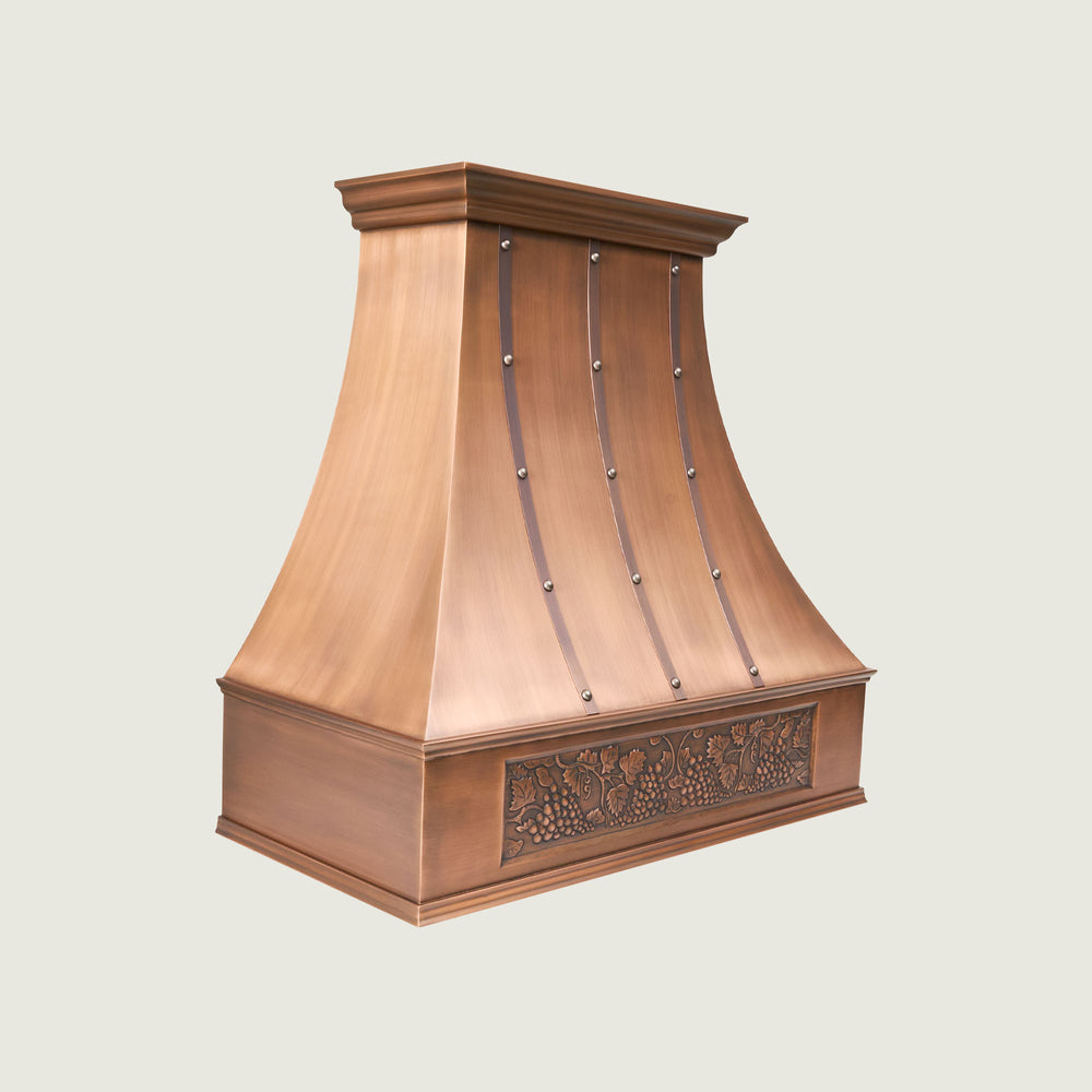 NAUXUS Handcrafted Copper Range Hood Wall/Island Mount,  HCW32SHC