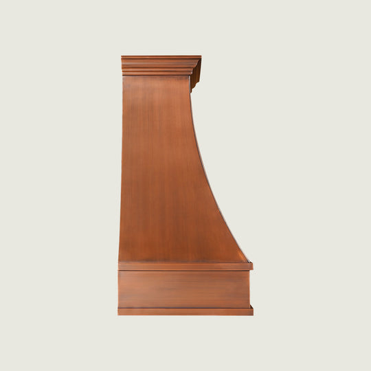 NAUXUS Handcrafted Custom Copper Kitchen Range Hood Wall/Island Mount, HCW004C