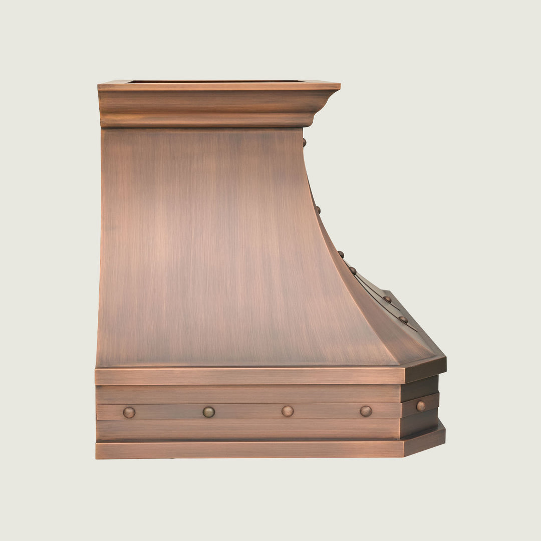 NAUXUS Handcrafted Copper Range Hood Wall/Island Mount,  HCW00PC