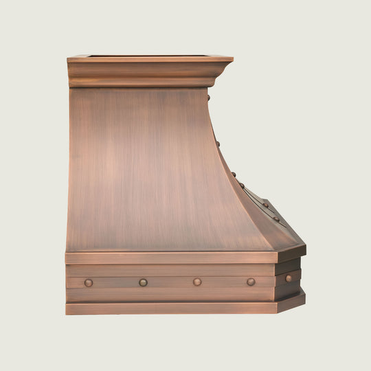 NAUXUS Handcrafted Copper Range Hood Wall/Island Mount,  HCW00PC