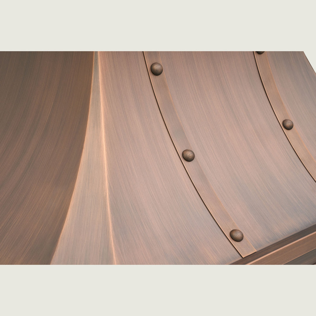 NAUXUS Handcrafted Copper Range Hood Wall/Island Mount,  HCW00PC