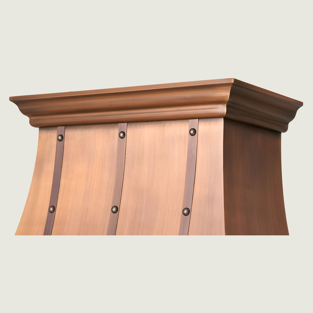 NAUXUS Handcrafted Copper Range Hood Wall/Island Mount,  HCW32SHC