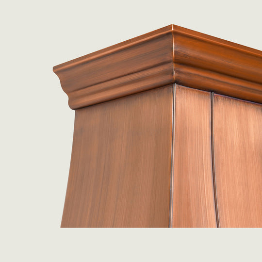 NAUXUS Handcrafted Custom Copper Kitchen Range Hood Wall/Island Mount, HCW004C