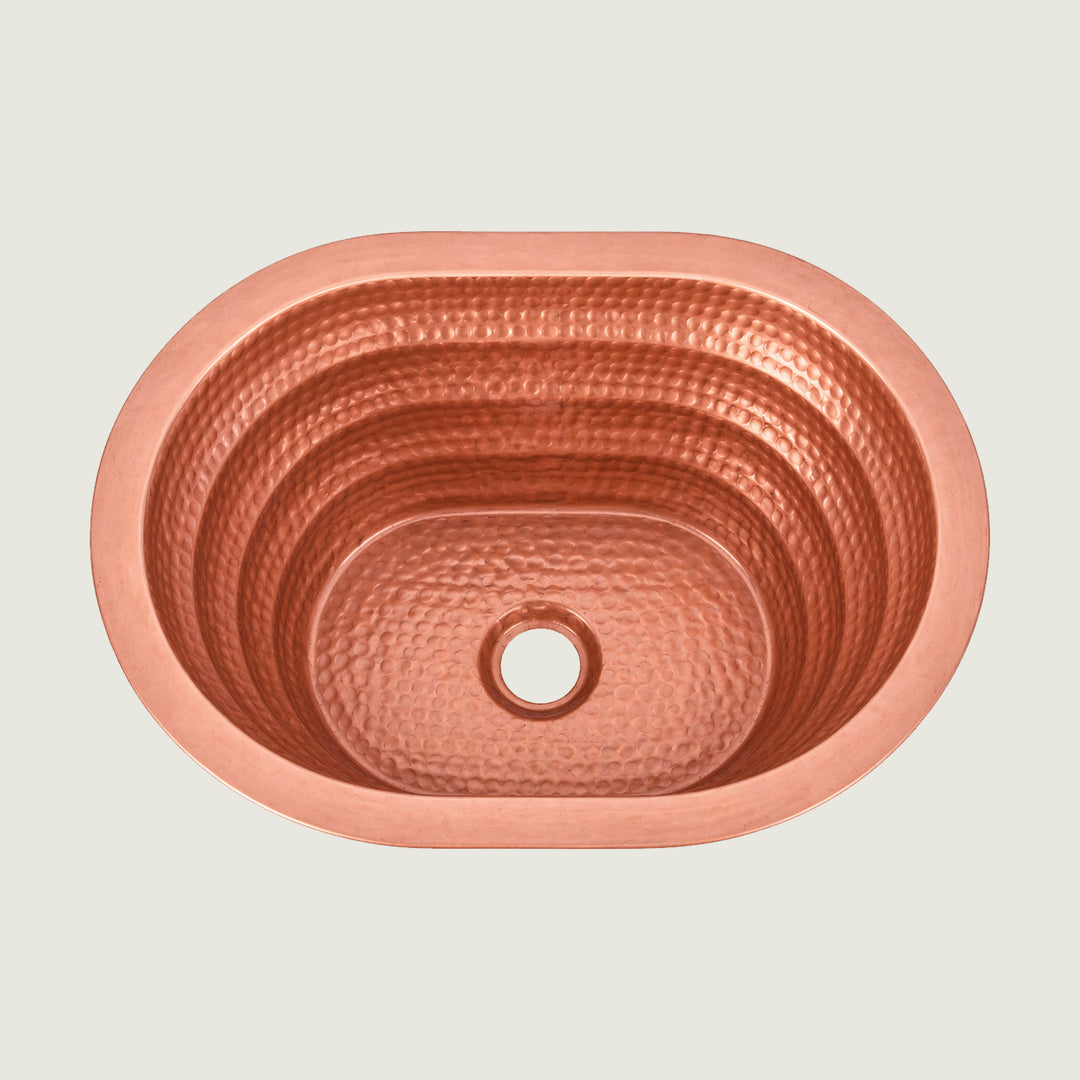 Nauxus Round Custom Handmade Copper Bathroom Sink RCB04-NX