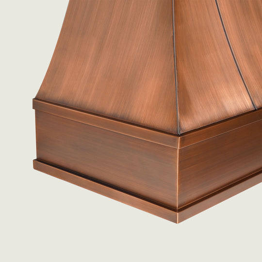 NAUXUS Handcrafted Custom Copper Kitchen Range Hood Wall/Island Mount, HCW004C