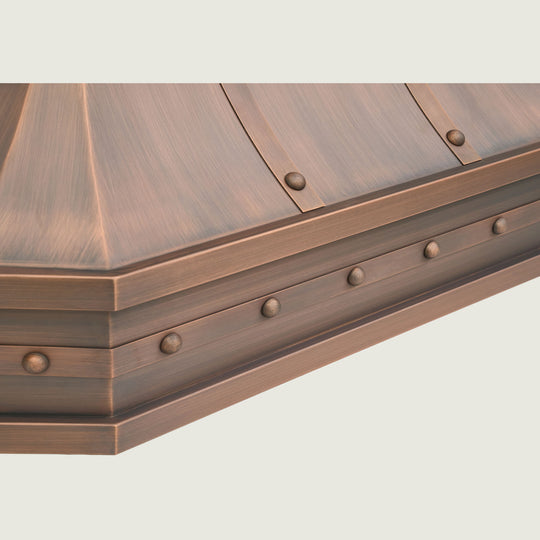 NAUXUS Handcrafted Copper Range Hood Wall/Island Mount,  HCW00PC
