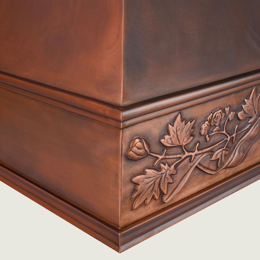 NAUXUS Handcrafted Copper Range Hood Wall/Island Mount,  HCW220C