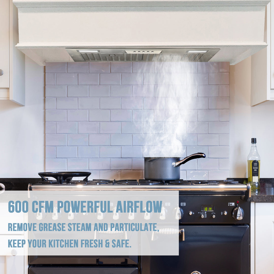 600CFM powerful airflow range hood insert