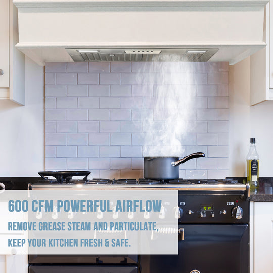 600CFM powerful airflow range hood insert