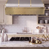 Bell Custom Stainless Steel Range Hood with Brass Accents