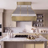 Bell Custom Stainless Steel Range Hood with Brass Accents