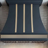 Smooth Curved Custom Stainless Steel Range Hood with Brass Accents