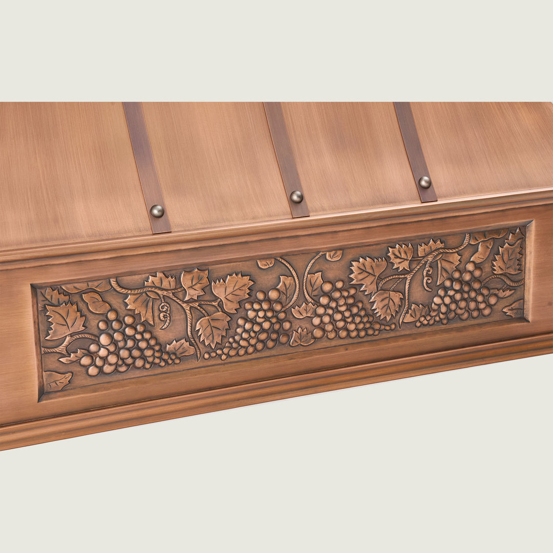 NAUXUS Handcrafted Copper Range Hood Wall/Island Mount,  HCW32SHC