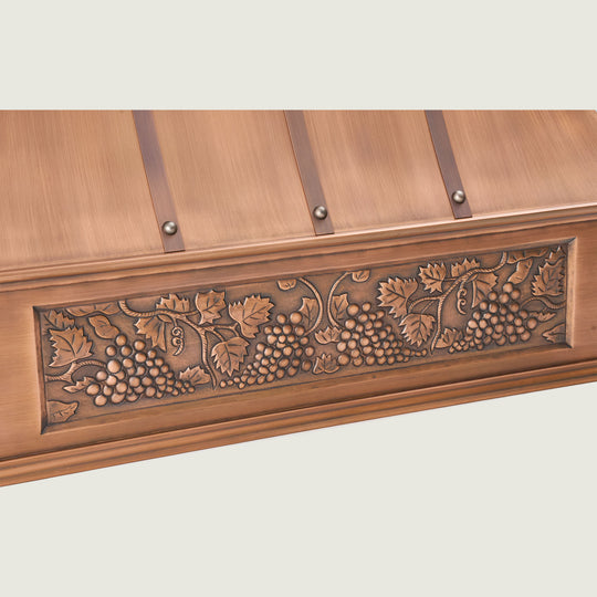 NAUXUS Handcrafted Copper Range Hood Wall/Island Mount,  HCW32SHC