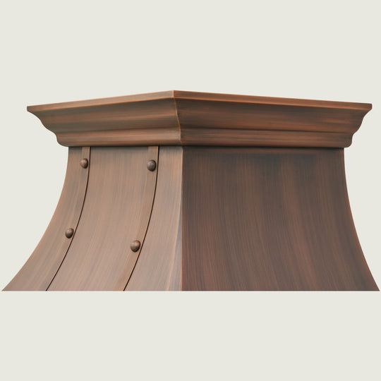 NAUXUS Handcrafted Copper Range Hood Wall/Island Mount,  HCW00PC