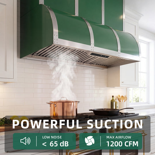 Nauxus 42" Built-In Range Hood Insert – 1200 CFM Stainless Steel Hood with Touch &amp; Gesture Control