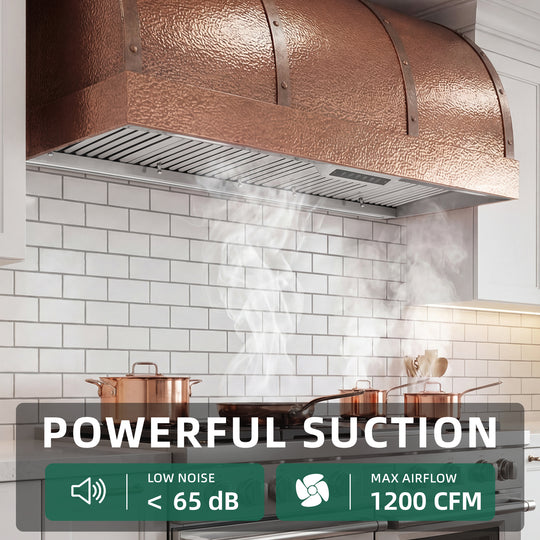Nauxus 60" Built-In Range Hood Insert – 1200 CFM Stainless Steel Hood with Touch &amp; Gesture Control