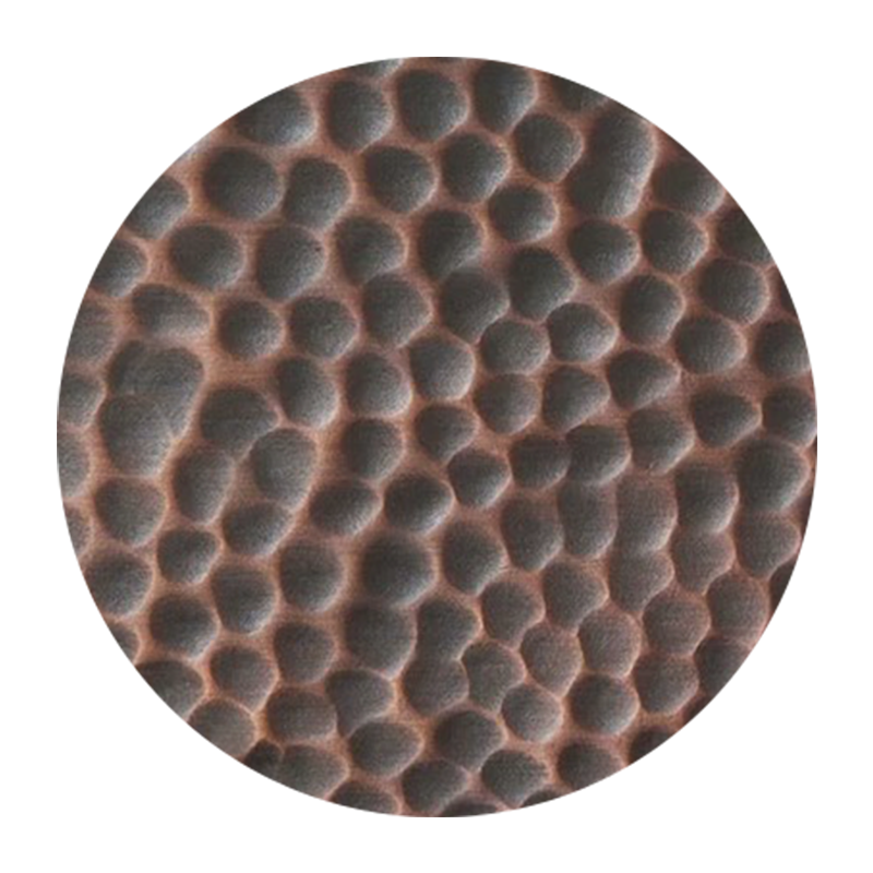 NX-Antique Copper Beehive Hammered, NAUXUS Handmade Copper Range Hood Color (Patina) Sample for Copper Range Hoods