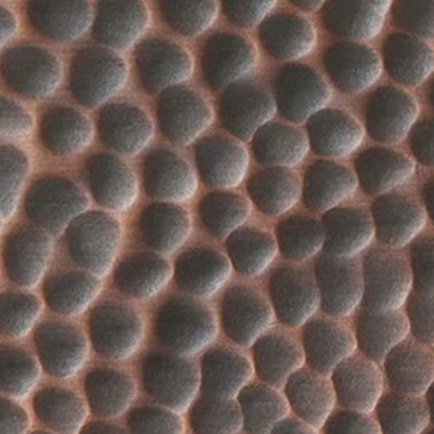 NX-Antique Copper Beehive Hammered, NAUXUS Handmade Copper Range Hood Color (Patina) Sample for Copper Range Hoods