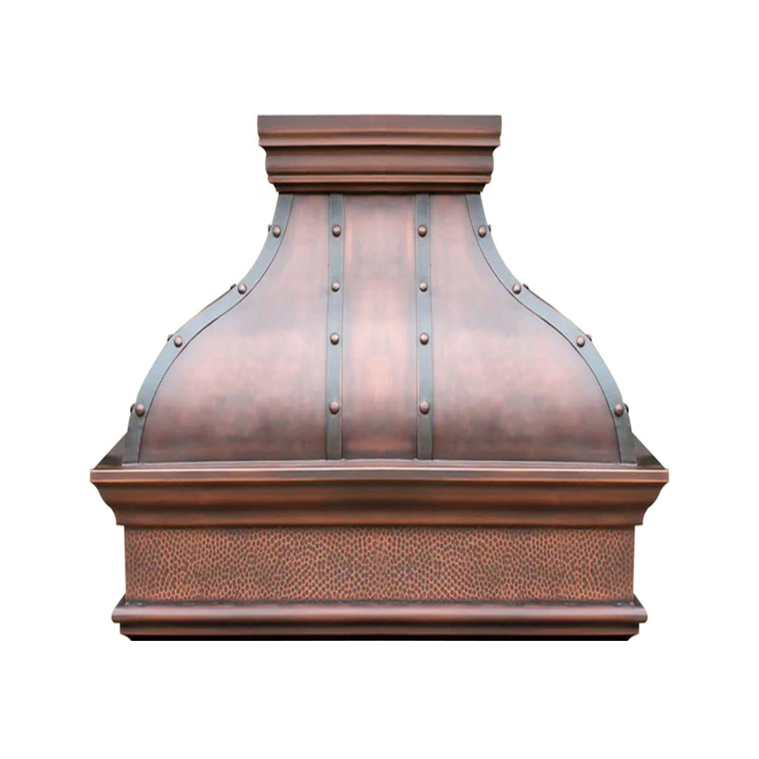 Bell Curve Apron Copper Range Hood With Custom Size