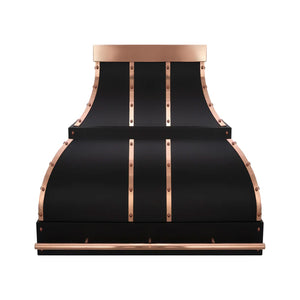 Black Stainless Steel Bell Curve Step Range Hood
