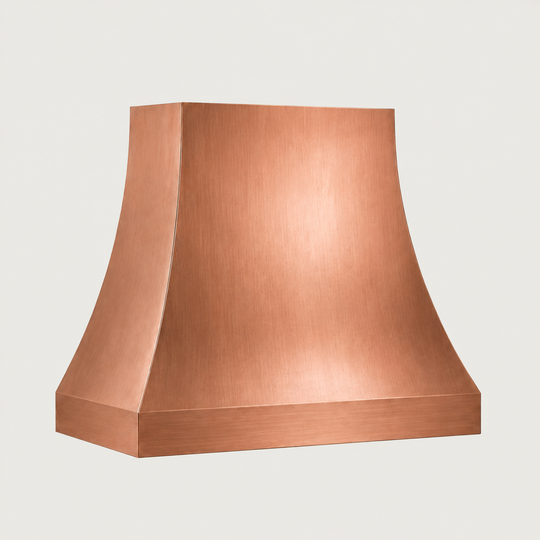 Custom Smooth Curved Copper Range Hood - CHCR01