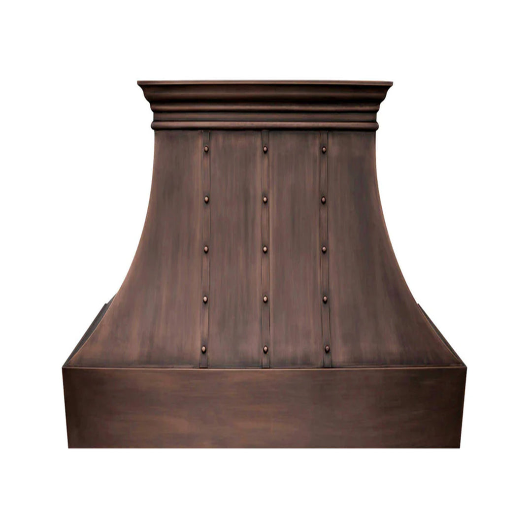 Custom Antique Copper Tuscan Kitchen Range Hood